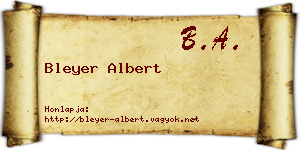 Bleyer Albert névjegykártya